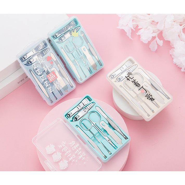 Cartoon Nail Clipper Set Cute Stainless Steel Travel Portable Home Pedicure Nail Ear Spoon Kits Manicure Trimming - Boo & Bub
