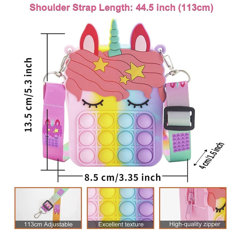 Cute Push Pop Purse | Fidget Toys Coin wallet bag Pops It Bubble Sensory Toys For Children Anti Stress Relief - Boo & Bub