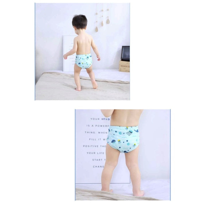 6 Layer - Boo&Bub Waterproof Reusable Cotton Baby Training Pant | Infant Shorts Underwear Cloth Diaper Nappies Panties - Boo & Bub