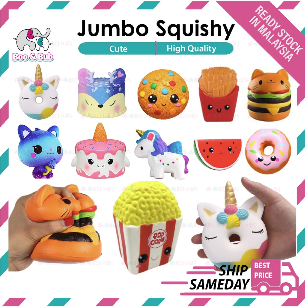 JUMBO | Boo&Bub Big Squishy | Soft Huge Antistress Ball | Kawaii Squeeze Rising Fidget Soft Sticky Stress Relief Toys - Boo & Bub