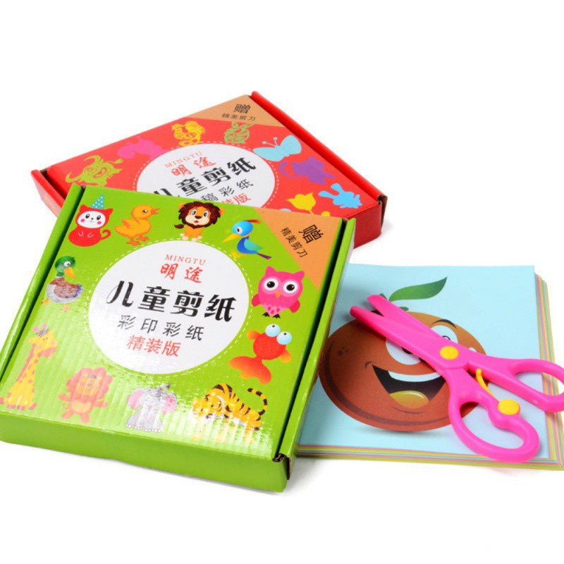 FREE Scissor 96pcs DIY Paper Cutting Book Crafts | Early Educational Origami Handmade Toys Fun Puzzle Baby Kid toy - Boo & Bub