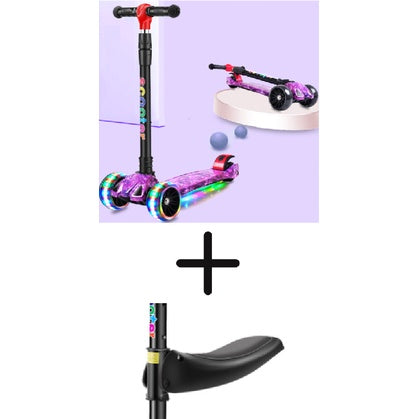 Kid Scooter Flashing Light Wheel | Foldable Aluminum skateboard kids Adjustable Height Foot Scooters Toys Gifts - Boo & Bub