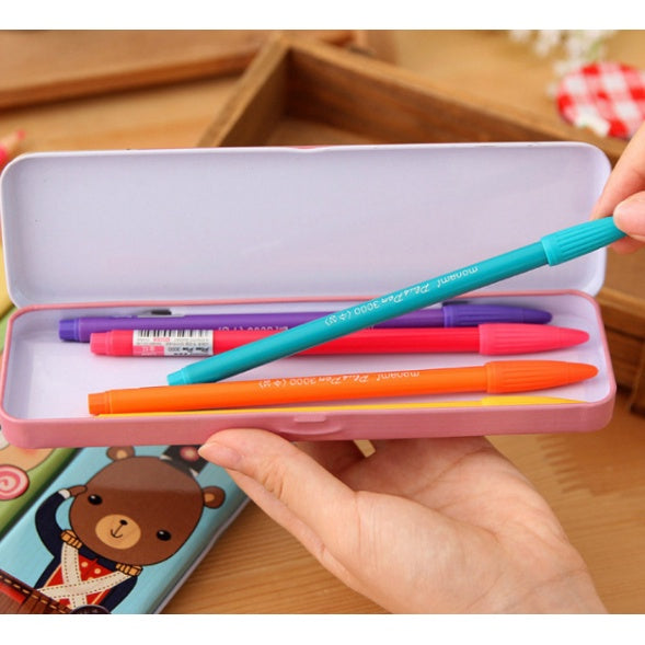 Cartoon Metal Stationery Box | Cute Creative Iron Pencil Case For Kids Kawaii Practical Storage Supplies Kid - Boo & Bub