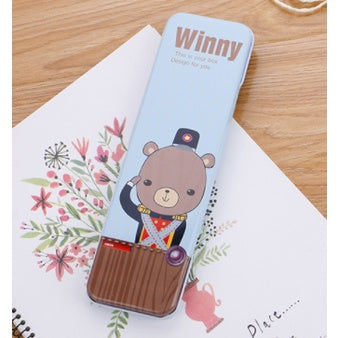 Cartoon Metal Stationery Box | Cute Creative Iron Pencil Case For Kids Kawaii Practical Storage Supplies Kid - Boo & Bub