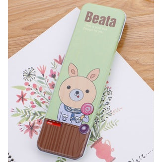 Cartoon Metal Stationery Box | Cute Creative Iron Pencil Case For Kids Kawaii Practical Storage Supplies Kid - Boo & Bub