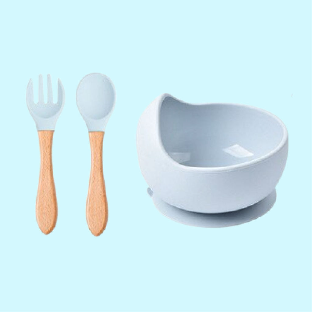 Baby Silicone Dining Set | Suction Plate BPA Free Microwavable Bowl Food Grade Training Dinning Tableware - Boo & Bub