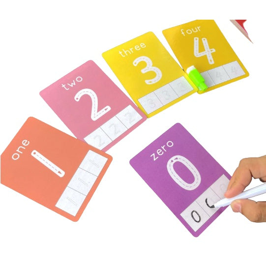 Learning Flash Cards with Erasable Pen | English Kids Educational Toys Alphabet Number Early Learning Flashcard - Boo & Bub