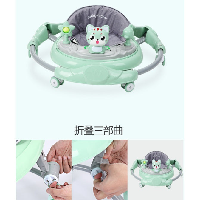 Baby Foldable walker | safe anti-o-leg multi-function anti-rollover babies bumper sit children learn to walk - Boo & Bub