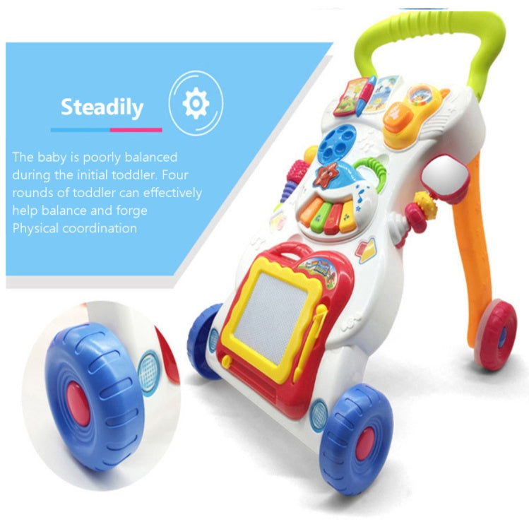 Baby Walker | Stand-to-Sit Trolley High Quality Kids Gift For Toddler Learning Walk Music Piano Phone Drawing Toy - Boo & Bub