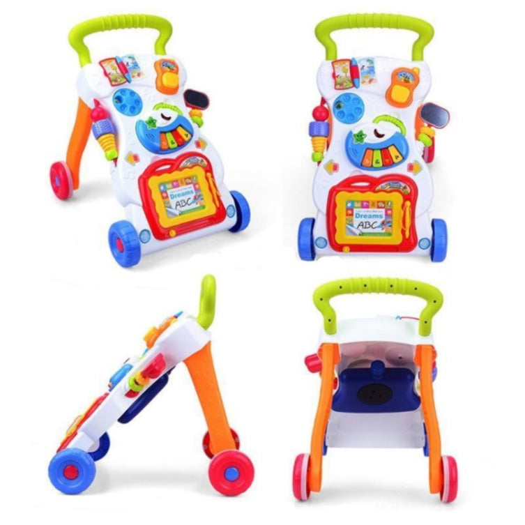 Baby Walker | Stand-to-Sit Trolley High Quality Kids Gift For Toddler Learning Walk Music Piano Phone Drawing Toy - Boo & Bub
