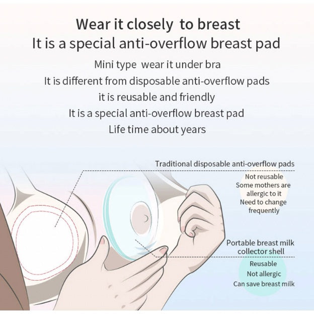 Silicone Breast Milk Collector Shell | Silicone Breast Pad Feeding Milk Saver Protect Sore Nipples baby - Boo & Bub