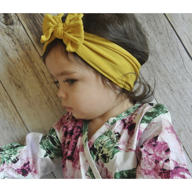 Baby Ribbon Headband | Newborn bow Knot Baby Hair Band headwear Infant Elastic Turban Kids Accessories - Boo & Bub
