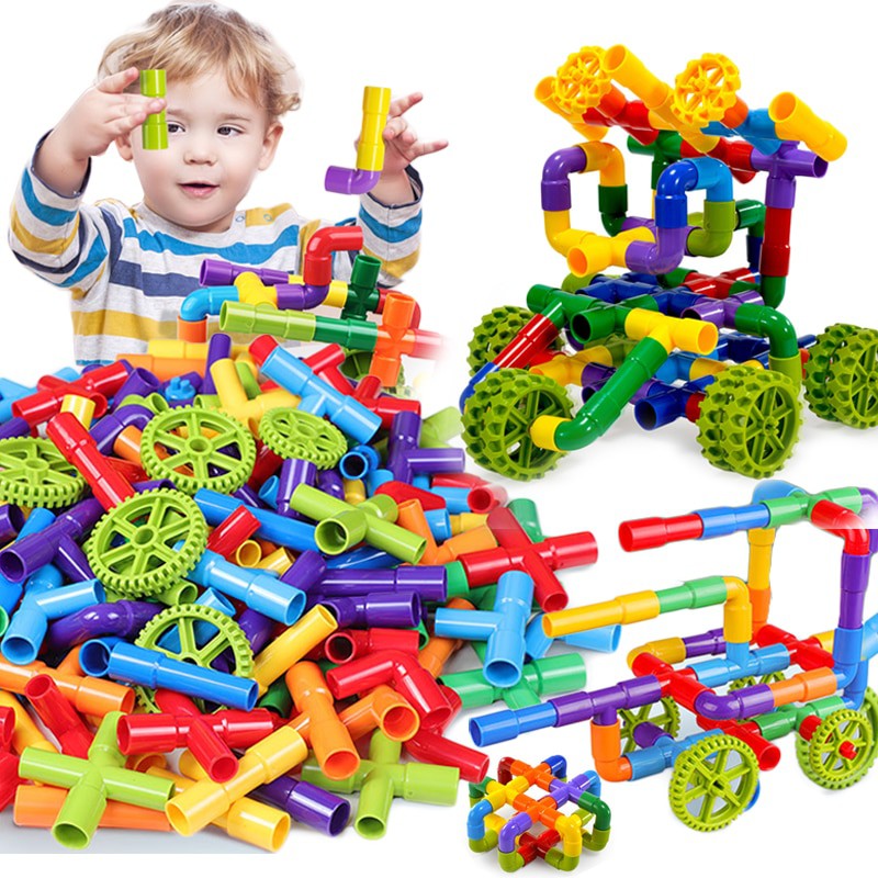 MULTI DESIGN Building Blocks | Early Learning Montessori Kid Play Bricks Number Pipe Puzzle | Budak Mainan Lego - Boo & Bub