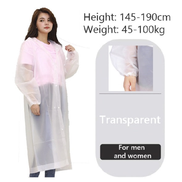 Waterproof Long Raincoat for Kid Women Men | Rain coat Hooded Outdoor Hiking Travel Climbing Thickened EVA - Boo & Bub