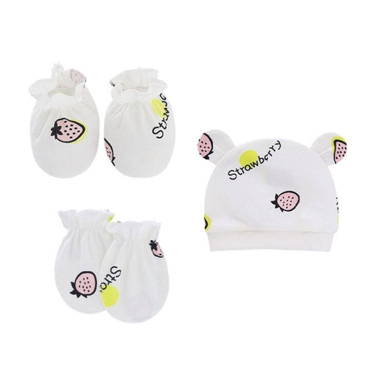 Set of 3 Newborn Cartoon Hat Gloves Socks Set for Baby Boy&Girl | Soft Cotton Booties Mittens - Boo & Bub