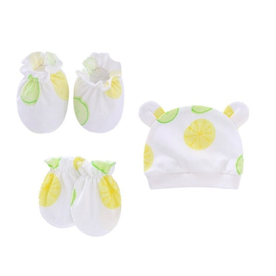 Set of 3 Newborn Cartoon Hat Gloves Socks Set for Baby Boy&Girl | Soft Cotton Booties Mittens - Boo & Bub