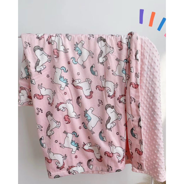 Boo&Bub 120 x 75 CM Baby Baby Dot Blanket | Quilt Flannel Fleece Infant Swaddle Wrap Selimut Kanak-Kanak 婴儿豆豆被 - Boo & Bub