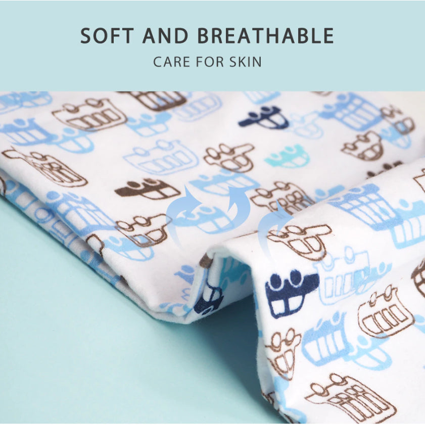Boo&Bub 102 x 76 cm 4pcs/pack baby blankets | newborn crib sheets cot linen 100% cotton Flannel printing Muslin Diaper - Boo & Bub