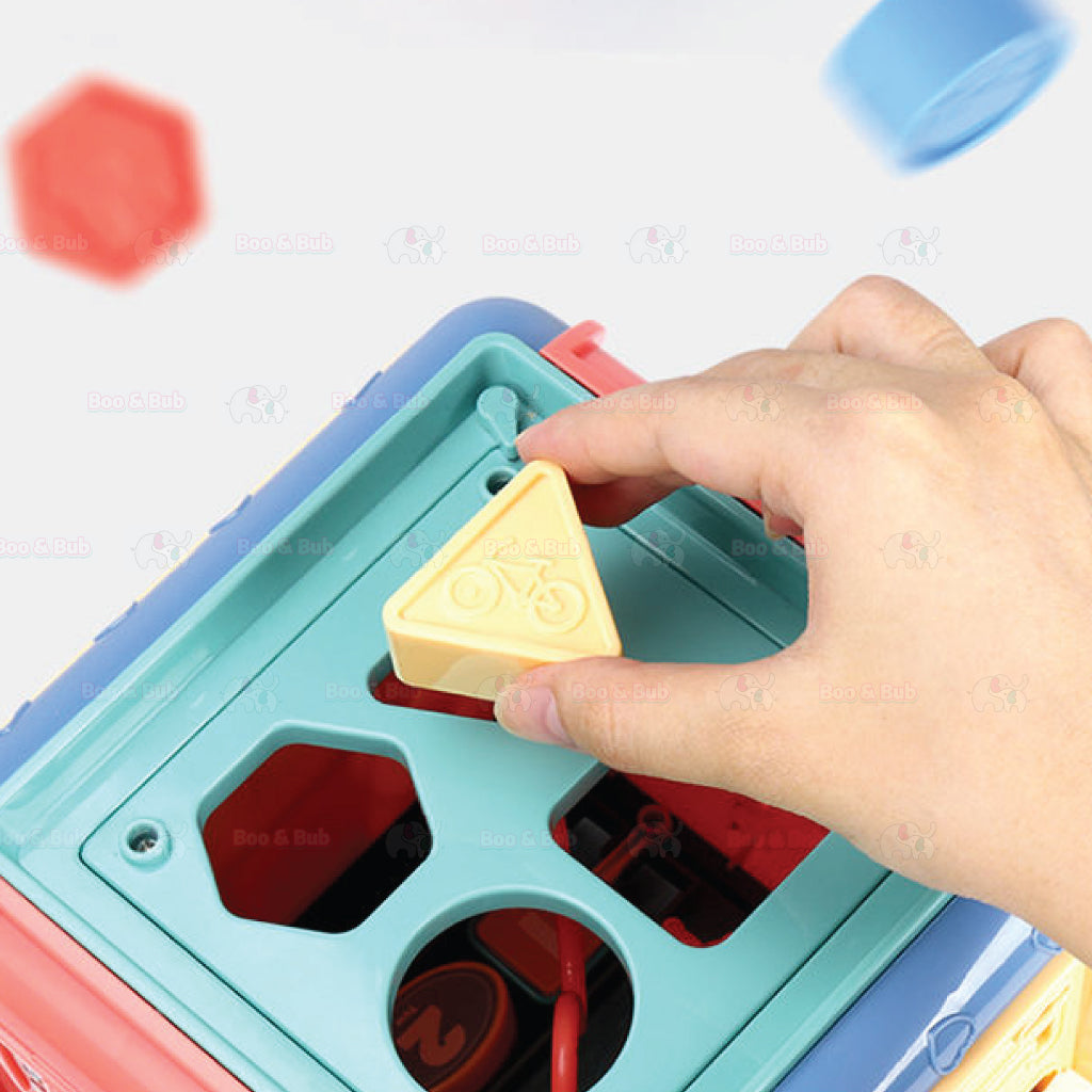 Boo&Bub Baby Activity Cube | 6 Sided Musical Shape Sorting Matching Box Cube Toy - Boo & Bub