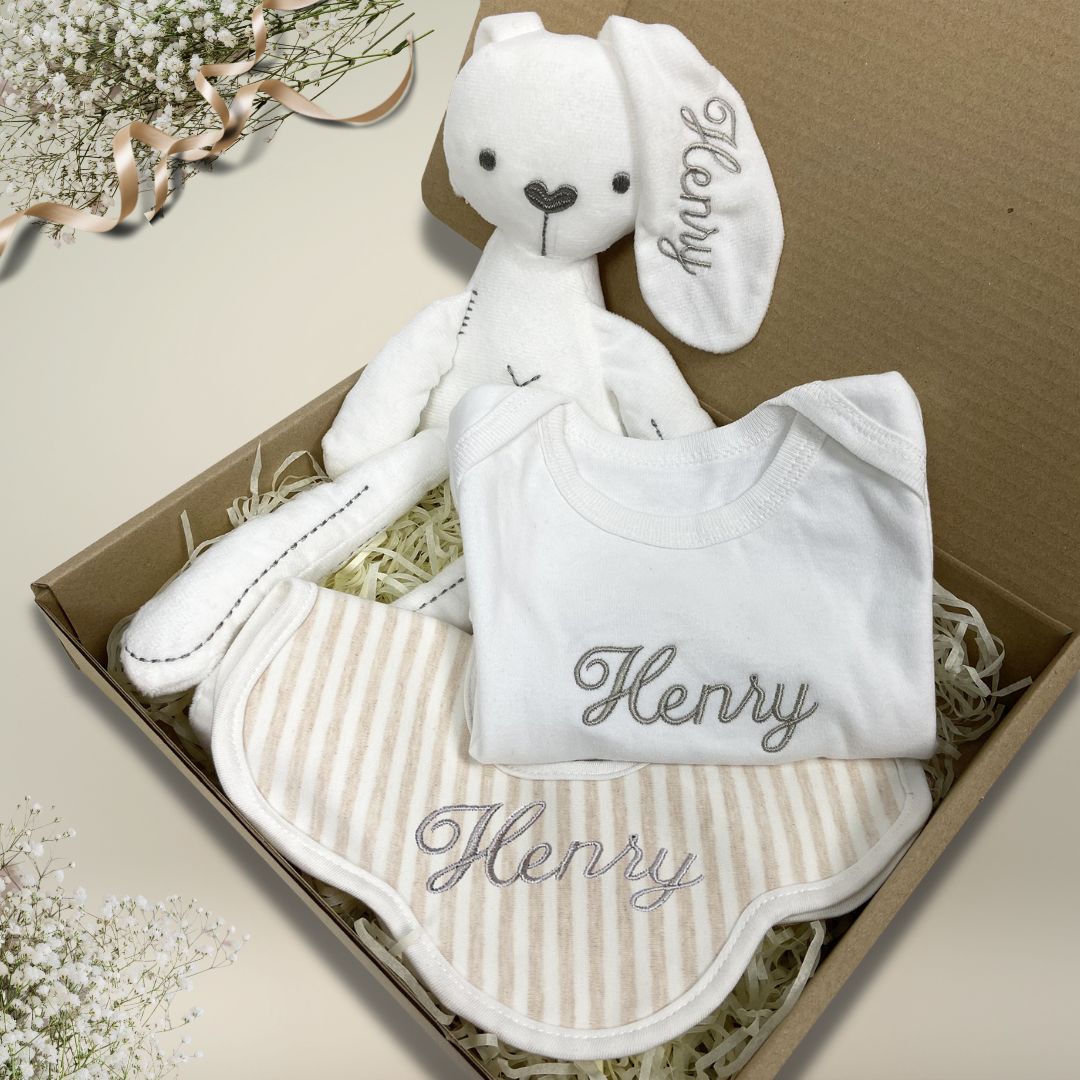 Personalized name embroidery newborn baby gift box set ( SULAM NAMA) - Boo & Bub