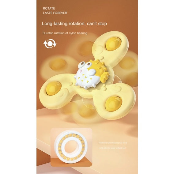 Boo&Bub Baby Spin Top Bath Toys | Boy Children Bathing Spinner Suction Cup Toy For Kids 1 To 6 Years - Boo & Bub