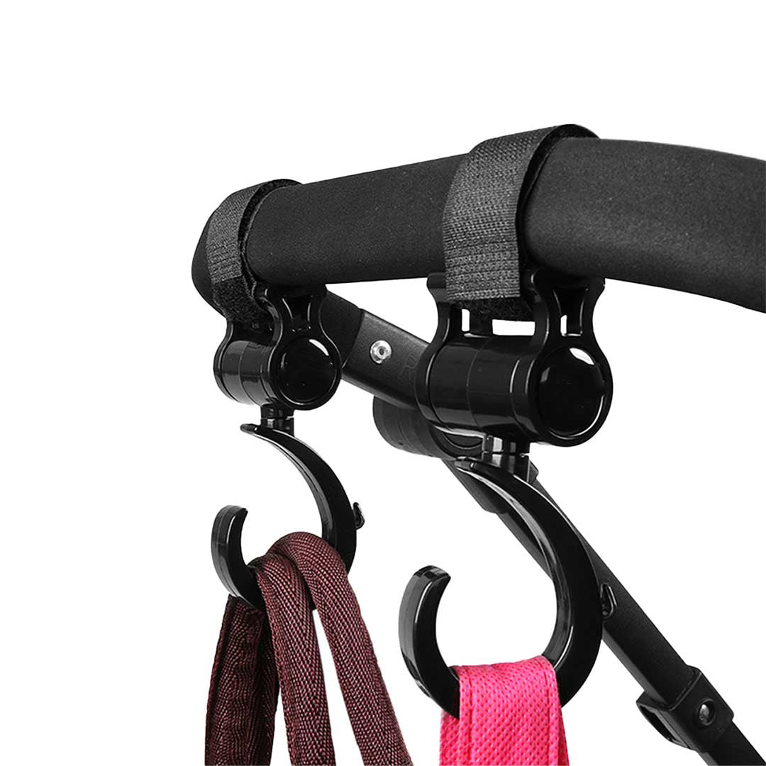 2PCS Baby Stroller Hooks | Pram Rotate 360 Diaper Bag Hanger Baby Kids Activity Gear Stroller Accessories - Boo & Bub