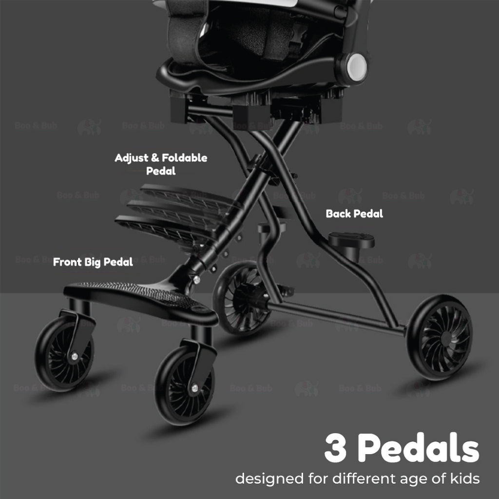 Kids Baby Magic Stroller with Adjustable Sunshade Canopy | 4 Wheels Travel Foldable Stroller - Boo & Bub
