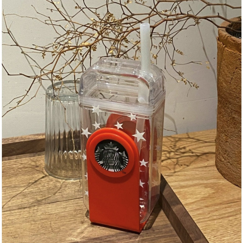 Starbucks square Rotating Cup with straw | high temperature resistant creative viral tumbler 星巴克 - Boo & Bub