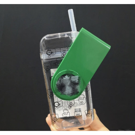Starbucks square Rotating Cup with straw | high temperature resistant creative viral tumbler 星巴克 - Boo & Bub