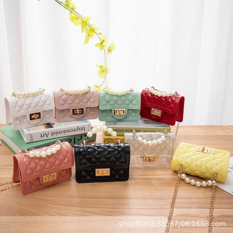 Mini Sling Handbag | Elegant Shoulder Messenger Portable Chain Bag Girl PVC Jelly Bag Crossbody Small Square - Boo & Bub