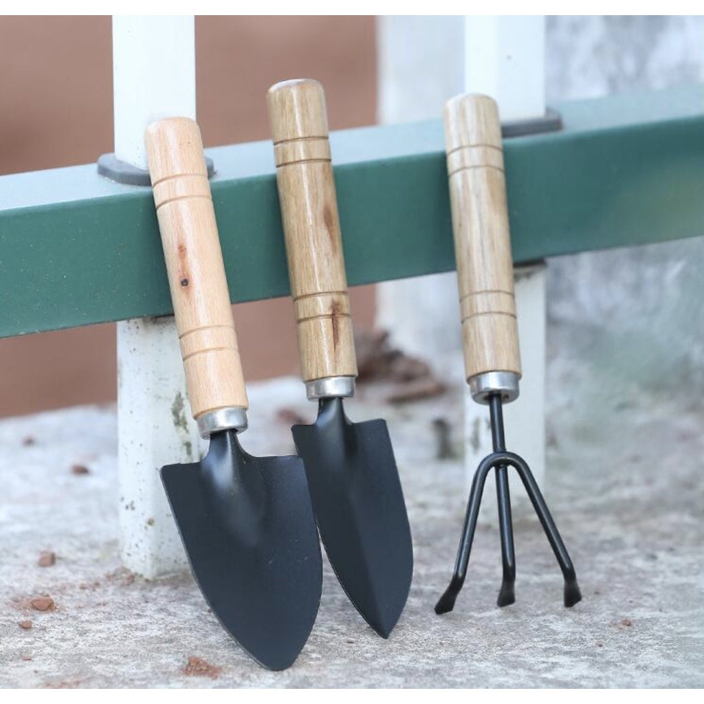 3 PCS Mini Garden Tools |Small Multifunction Shovel Rake Spade with Nonslip Wooden Handle Household Potted Flower - Boo & Bub