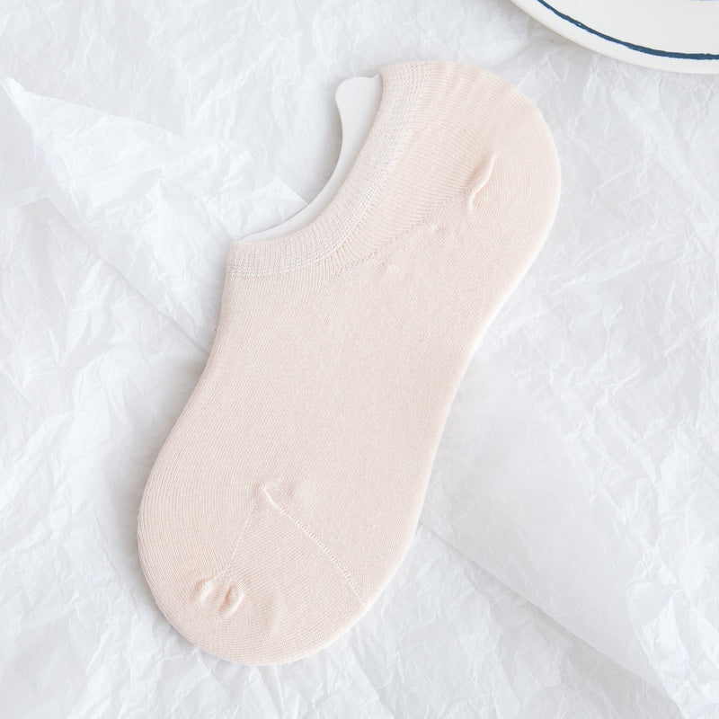 1 Pair Boat Sock | Solid Color Summer Low Cut Non Slip Silicone Back Sock - Boo & Bub