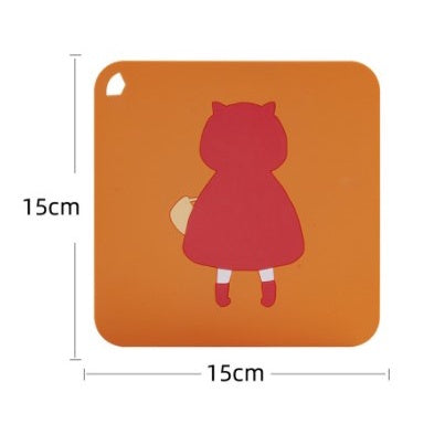 Cartoon Coaster | Heat-resistant Table Mat Bowl | Silicone Coaster Non-slip Desk Decoration Mat - Boo & Bub