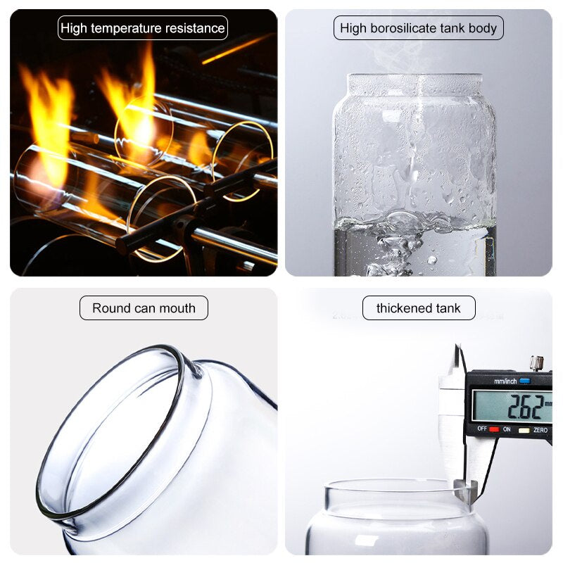 Airtight Canister Clear Jars | Good Quality Glass Food Storage Coffee Tea Storage Jar Can with Wood Lids - Boo & Bub