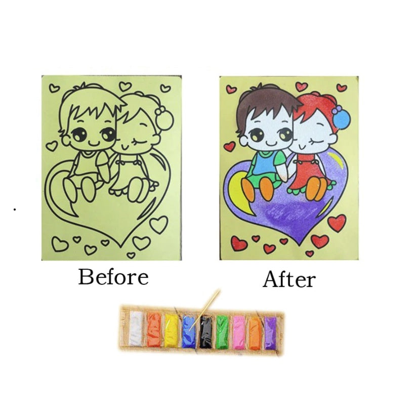 Creative DIY Sand Painting | Kid Montessori Toy Children Crafts Art Drawing Paper Educational Toy - Boo & Bub