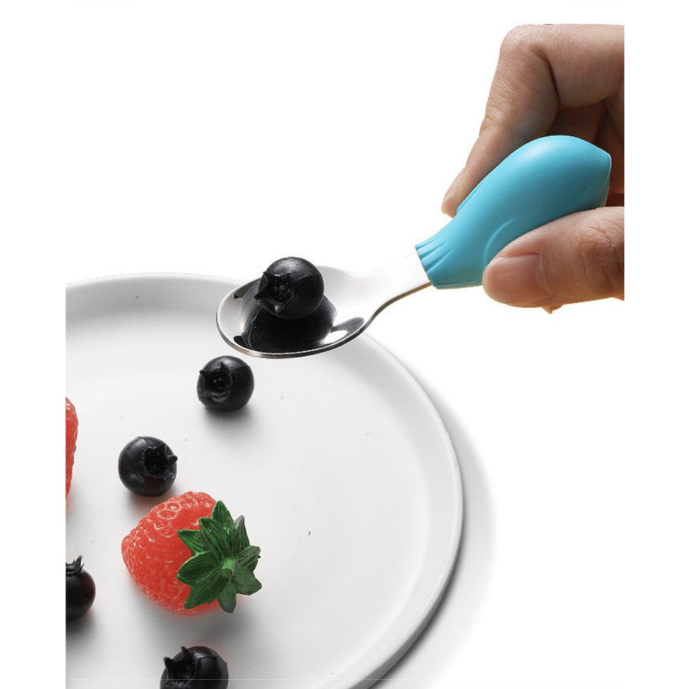 2PCS Soft Silicone Baby Spoon Set | Baby Infact Tableware Feeding Dishes Tableware For Kids Learn To Eat Training - Boo & Bub