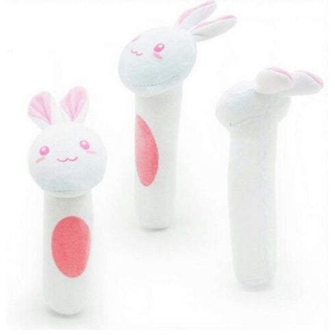 Baby squeaky rattle BB Sticks | Beep Soft Plush Doll Crib Hanging Hand Montessori Educational Toy Animal Doll - Boo & Bub