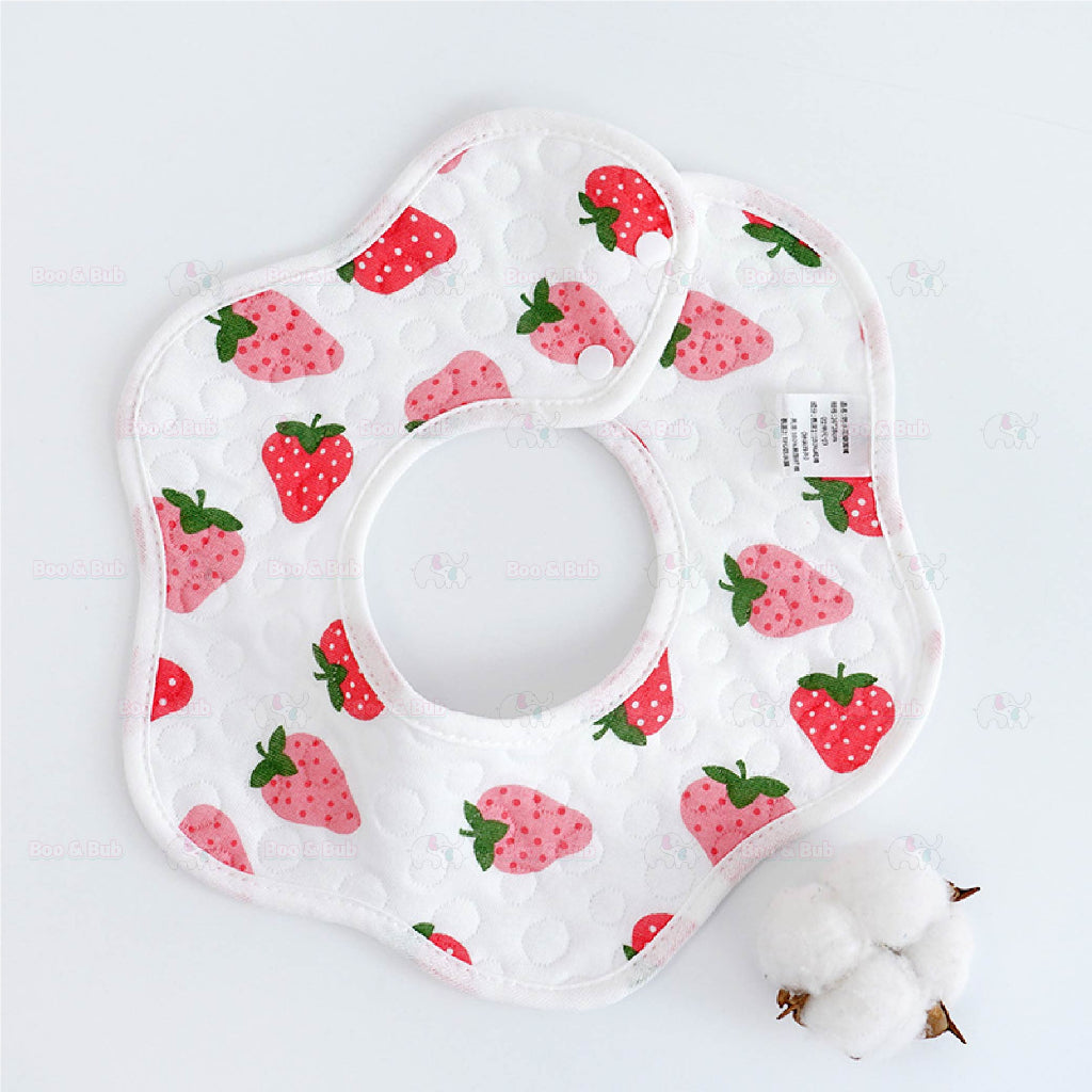 Flower Bib | Petal Pure Cotton Saliva Towel Newborn Comfort Infant Toddler Feeding Apron Soft Washable Bibs - Boo & Bub