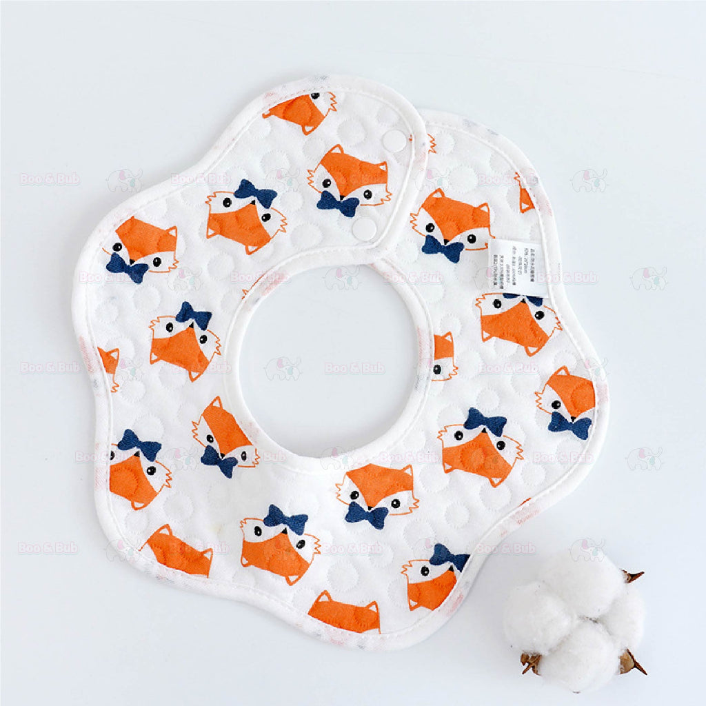 Flower Bib | Petal Pure Cotton Saliva Towel Newborn Comfort Infant Toddler Feeding Apron Soft Washable Bibs - Boo & Bub