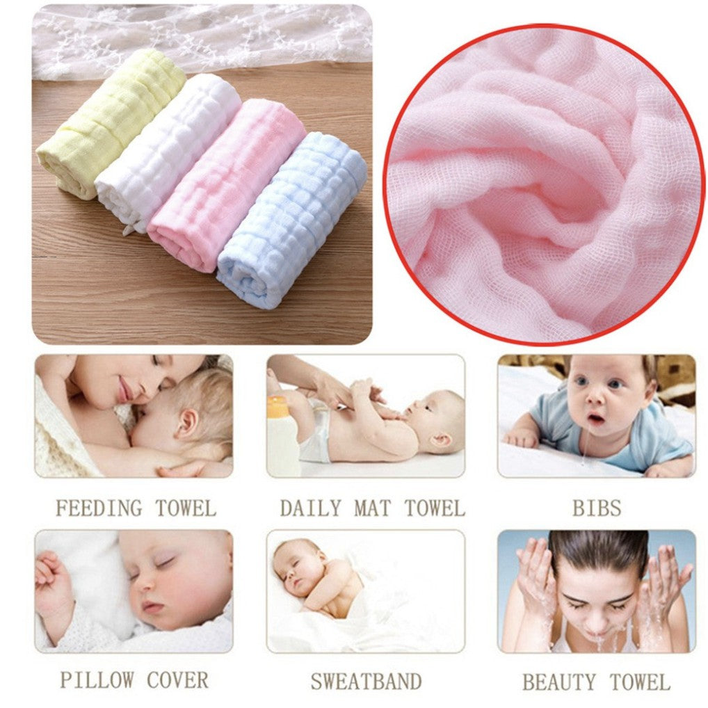 Baby Cotton Soft Six Layers Handkerchief | Newborn Toddler Soft Bath Gauze Feeding Kids Wash 手帕 - Boo & Bub
