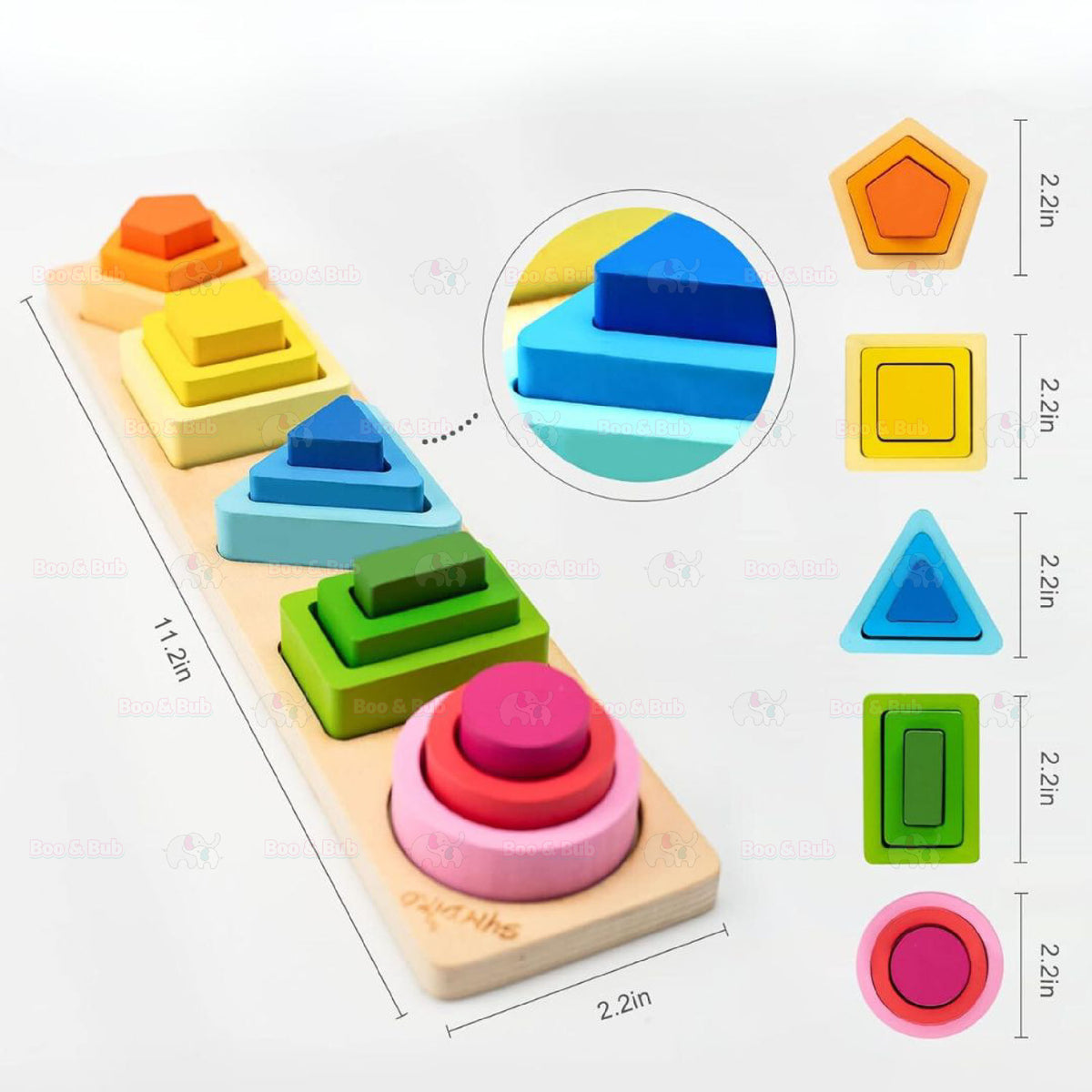 Wooden Educational Toys Kids Early Learning Montessori Building Blocks | mainan edukasi - Boo & Bub