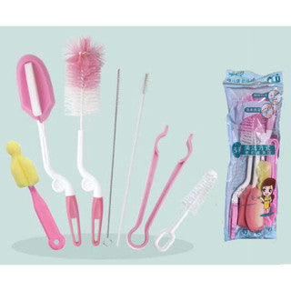 3 Pcs Baby Feeding Bottle Cleaning Brushes Set | Rotary Handle Milk Bottle Washing Nipple Cleaner Soft Silicone - Boo & Bub