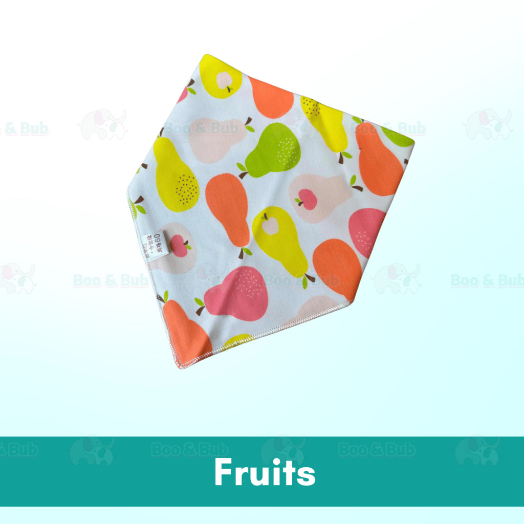 Baby Cotton Triangle Bibs | Toddler newborn Bib With Button | double layers Cartoon Character Animal Print - Boo & Bub