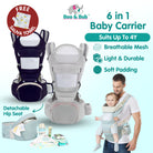 Ergonomic Baby Carrier | Newborn Infant Baby Hip seat Carrier 3 In 1 Front Facing Ergonomic Kangaroo Wrap Sling - Boo & Bub