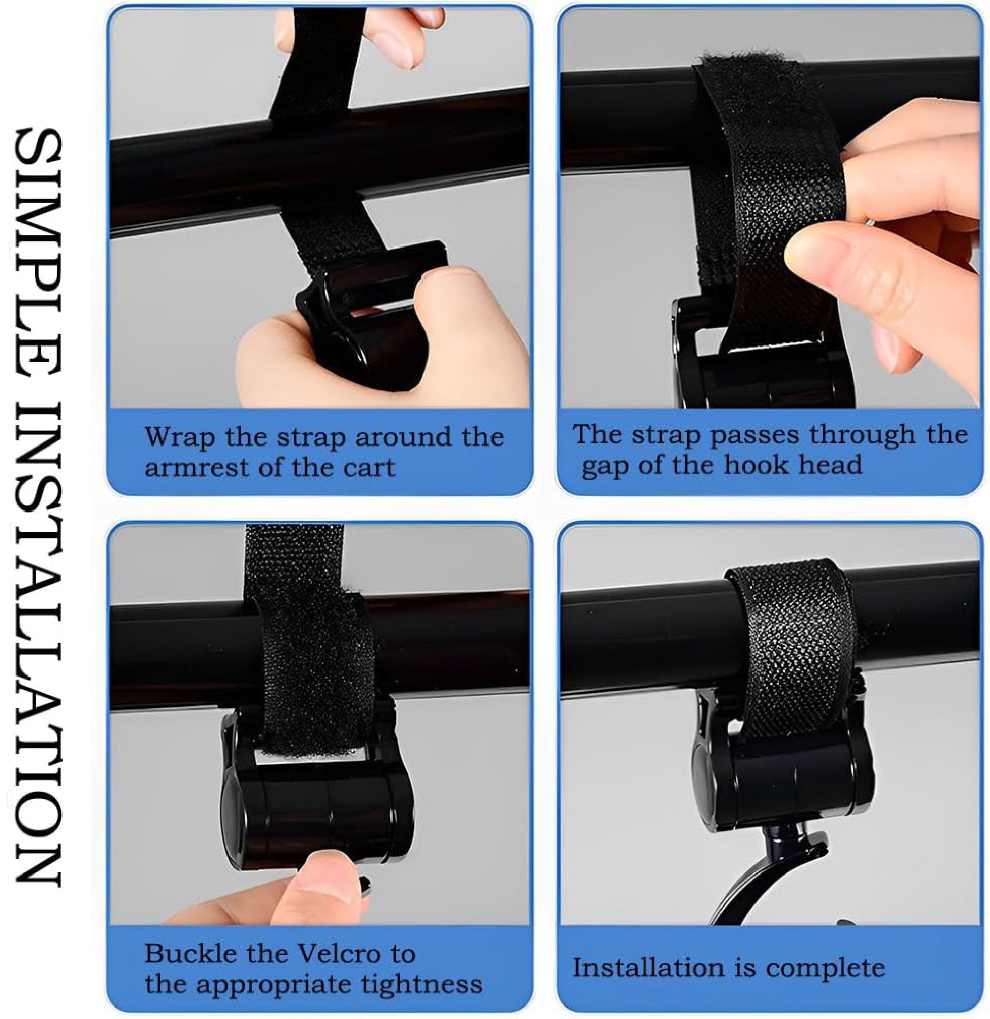 2PCS Baby Stroller Hooks | Pram Rotate 360 Diaper Bag Hanger Baby Kids Activity Gear Stroller Accessories - Boo & Bub