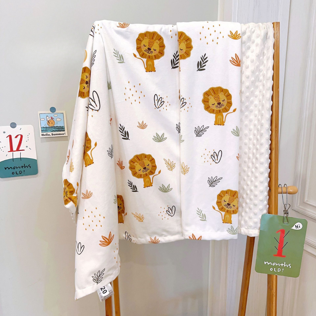 Boo&Bub 120 x 75 CM Baby Baby Dot Blanket | Quilt Flannel Fleece Infant Swaddle Wrap Selimut Kanak-Kanak 婴儿豆豆被 - Boo & Bub