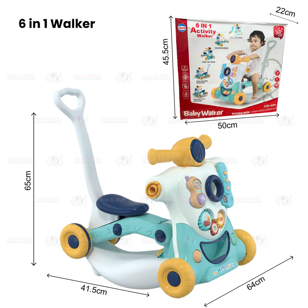 Baby Walker | Stand-to-Sit Trolley High Quality Kids Gift For Toddler Learning Walk Music Piano Phone Drawing Toy - Boo & Bub