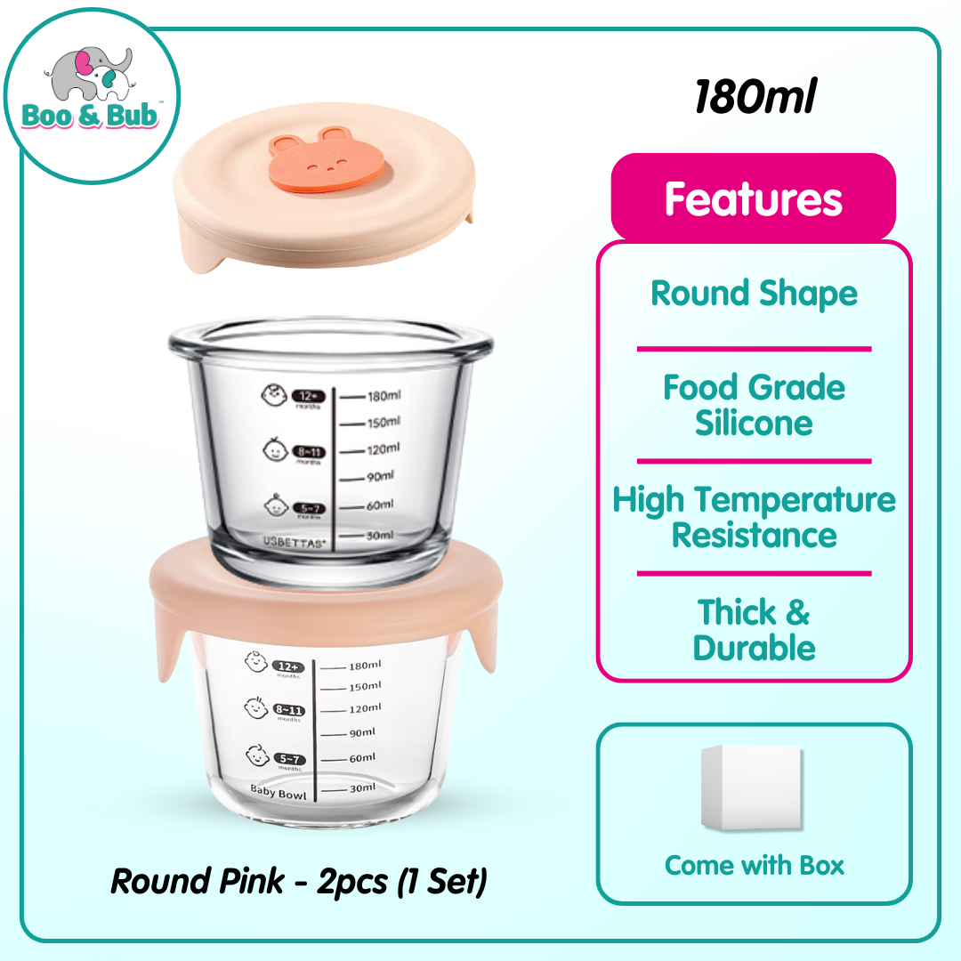 Boo&Bub Children's Complementary Food Bowls Children's Transparent Lunch Boxes Baby Glass Food Storage Containers - Boo & Bub