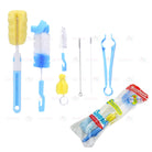 3 Pcs Baby Feeding Bottle Cleaning Brushes Set | Rotary Handle Milk Bottle Washing Nipple Cleaner Soft Silicone - Boo & Bub