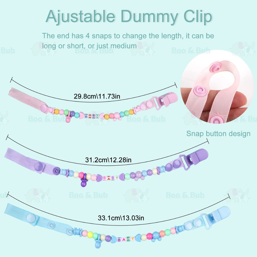 Boo&Bub Cute Cartoon Baby Pacifier Clip | Soother Holder Chain Nipple Holder for Baby Print Child Clips Gift kids - Boo & Bub